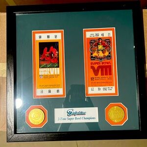 Highland Mint Miami Dolphins Super Bowl Ticket Collection Wall Frame